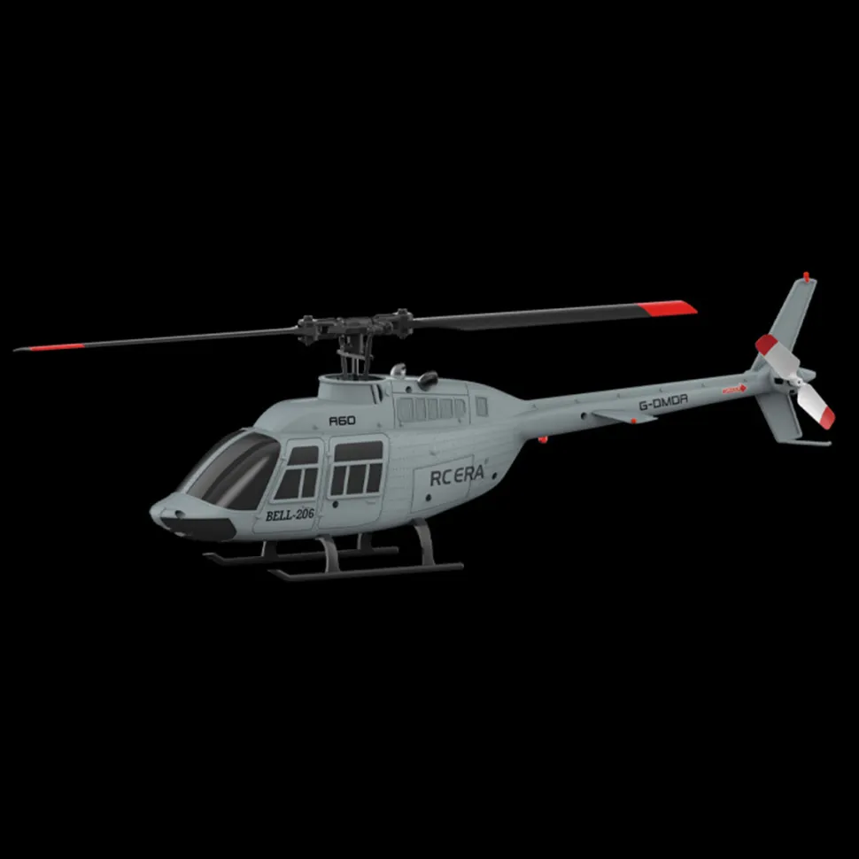 A60 BELL206 90-Class 2.4G 4CH Single Rotor Flybarless Mini RC Helicopter Model with Optical Flow Altitude Hold 1/42 Scale