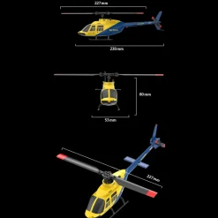 A60 BELL206 90-Class 2.4G 4CH Single Rotor Flybarless Mini RC Helicopter Model with Optical Flow Altitude Hold 1/42 Scale