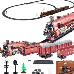 Alloy Electric Train Set Model with Carriage and Long Track - Gift for Boys and Girls