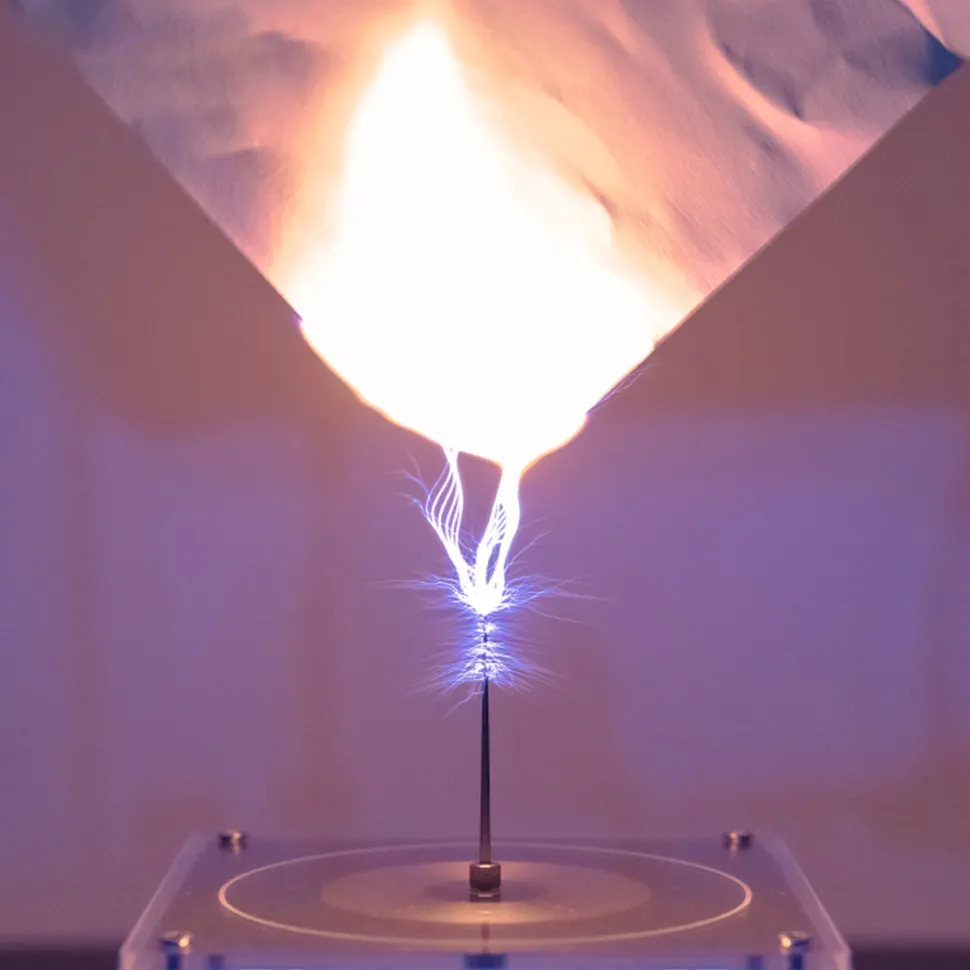 Bluetooth Musical Tesla Coil Plasma Speaker with Long Arc and Bluetooth Music Dual Mode Vinyl Record Shaped