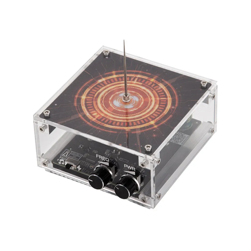 Bluetooth Musical Tesla Coil Plasma Speaker with Long Arc and Bluetooth Music Dual Mode Vinyl Record Shaped