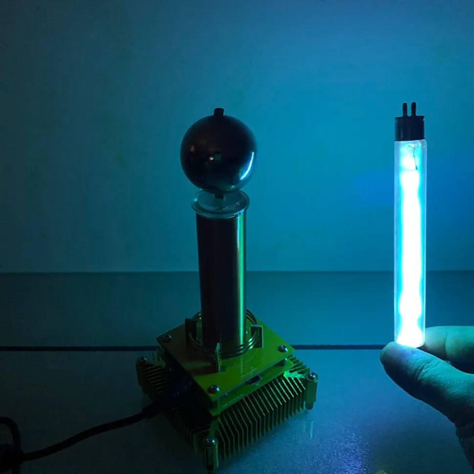 Bluetooth Singing Tesla Coil Music Speaker Plasma Loudspeaker Desktop Toy-US Plug