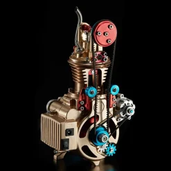 Car Engine Assembly Kit Single-cylinder Engine Build Kit Gift Toy for Collection