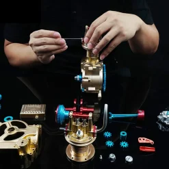 Car Engine Assembly Kit Single-cylinder Engine Build Kit Gift Toy for Collection
