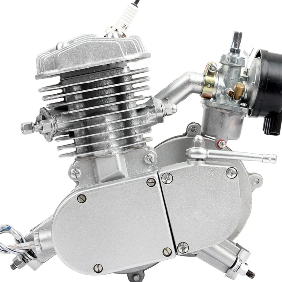 80CC Mini 2-Stroke CNC Single-Cylinder Pull-Start Gasolin Internal Combustione Engine for Beach Motorcycle Modification/Bicycle Assist