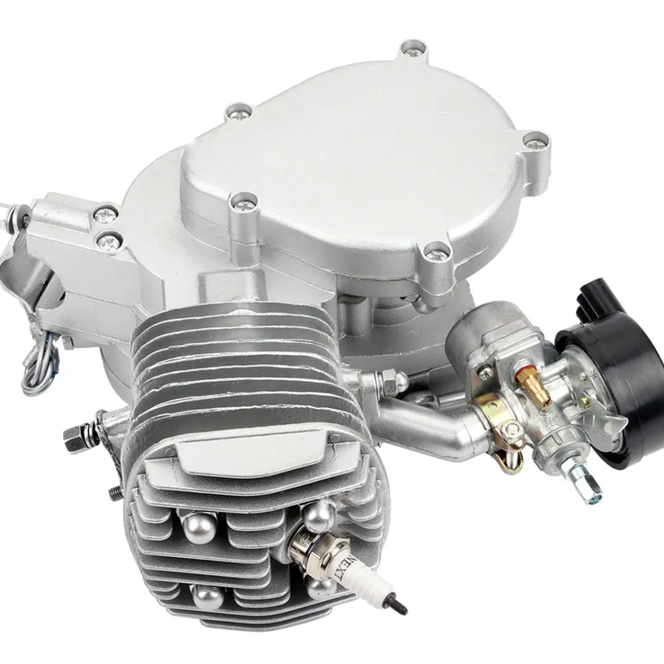 80CC Mini 2-Stroke CNC Single-Cylinder Pull-Start Gasolin Internal Combustione Engine for Beach Motorcycle Modification/Bicycle Assist