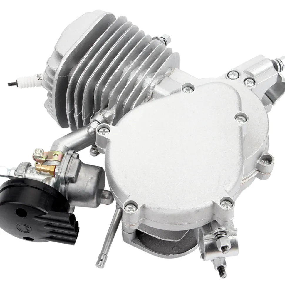 80CC Mini 2-Stroke CNC Single-Cylinder Pull-Start Gasolin Internal Combustione Engine for Beach Motorcycle Modification/Bicycle Assist
