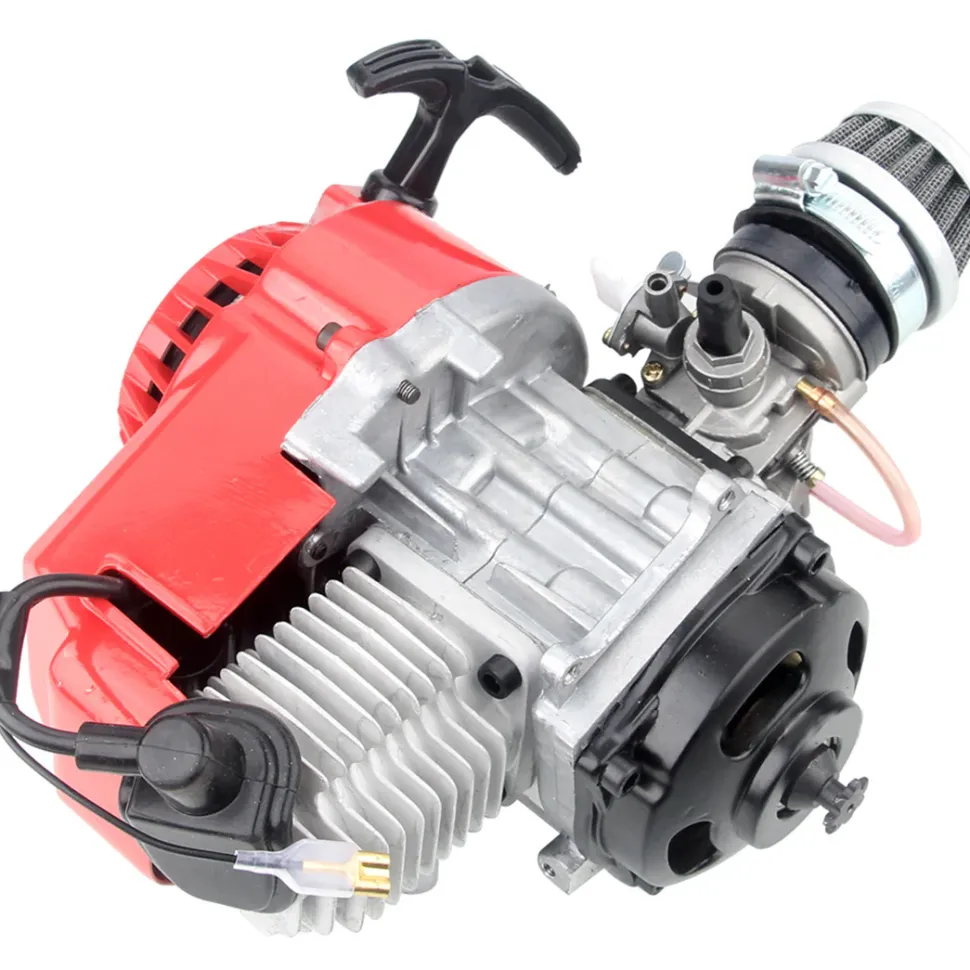 80CC Mini 2-Stroke CNC Single-Cylinder Pull-Start Gasolin Internal Combustione Engine for Beach Motorcycle Modification/Bicycle Assist