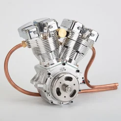 CISON FG-VT157 15.7cc Mini OHV V-twin V2 Shovelhead Engine 4-Stroke Air-cooled Gasoline Engine Motorcycle RC Engine Model