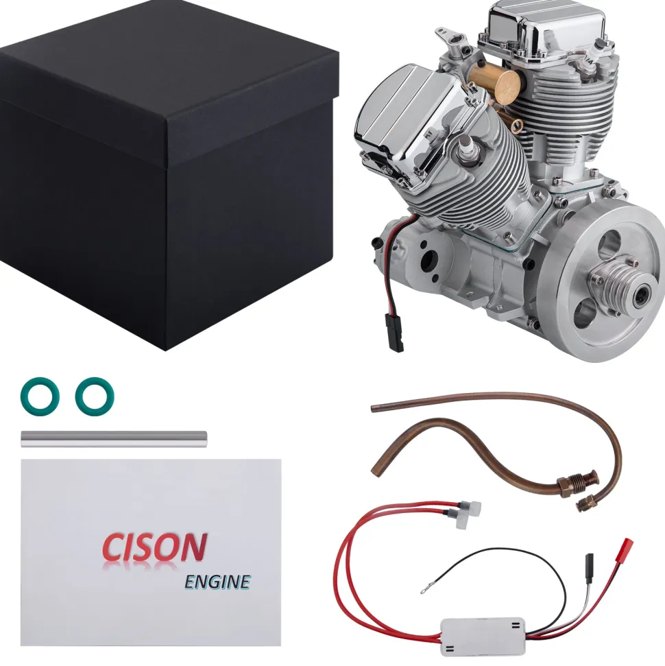 CISON FG-VT9 9cc V2 Engine and Original Parts V-twin 4-Stroke Air-cooled RC Gasoline Engine