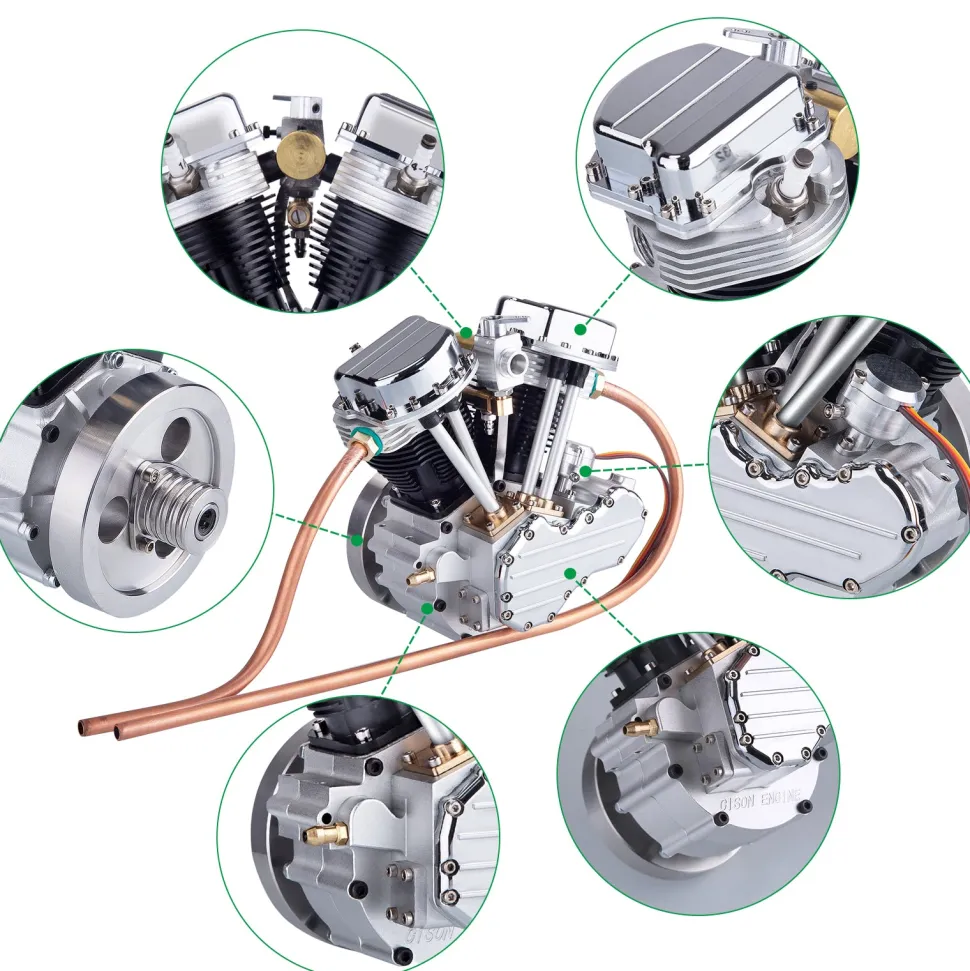 CISON FG-VT9 9cc V2 Engine and Original Parts V-twin 4-Stroke Air-cooled Motorcycle Engine