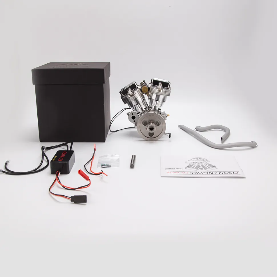 CISON FG-VT9 9cc V2 Engine V-Twin Dual Cylinder 4-Stroke Air-Cooled Gasoline Engine Motorcycle RC Engine Model
