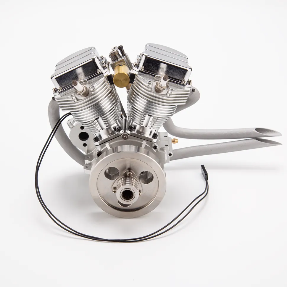 CISON FG-VT9 9cc V2 Engine V-Twin Dual Cylinder 4-Stroke Air-Cooled Gasoline Engine Motorcycle RC Engine Model