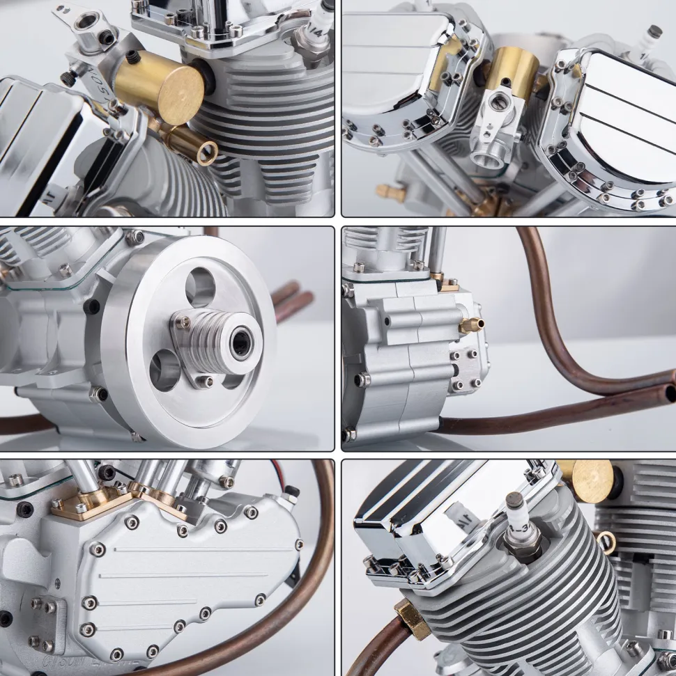 CISON FG-VT9 9cc V2 Engine V-Twin Dual Cylinder 4-Stroke Air-Cooled Gasoline Engine Motorcycle RC Engine Model