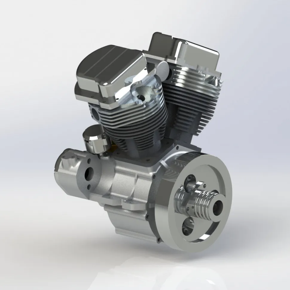 CISON FG-VT9 9cc V2 Engine V-Twin Dual Cylinder 4-Stroke Air-Cooled Gasoline Engine Motorcycle RC Engine Model