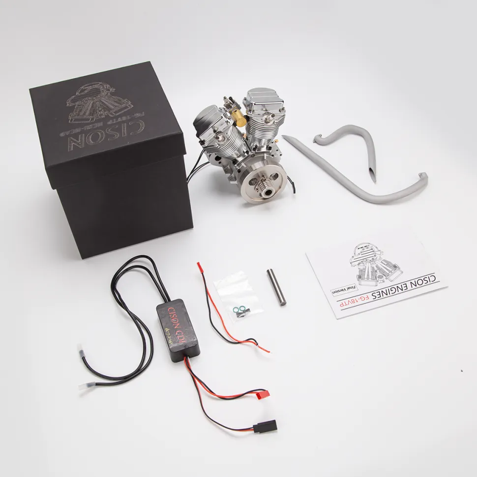 CISON FG-VT9 9cc V2 Engine V-Twin Dual Cylinder 4-Stroke Air-Cooled Gasoline Engine Motorcycle RC Engine Model