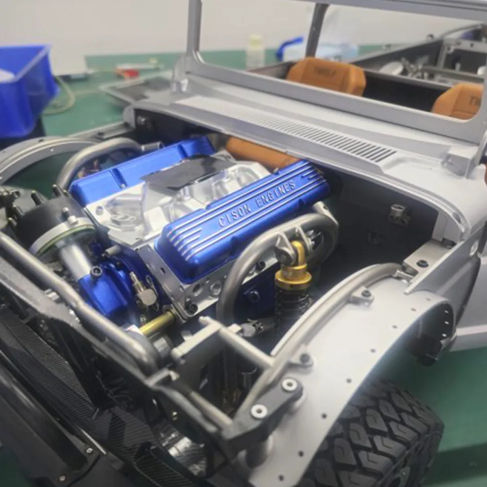 CISON Small-block 44CC 1/6 Scale Water-Cooled OHV 4-Stroke V8 Gas Engine Internal Combustion Engine - Build Your Own V8 Engine that Works