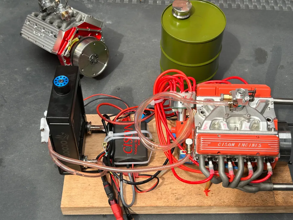 CISON Small-block 44CC 1/6 Scale Water-Cooled OHV 4-Stroke V8 Gas Engine Internal Combustion Engine - Build Your Own V8 Engine that Works