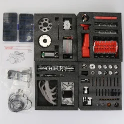 CISON Small-block 44CC 1/6 Scale Water-Cooled OHV 4-Stroke V8 Gas Engine Internal Combustion Engine - Build Your Own V8 Engine that Works