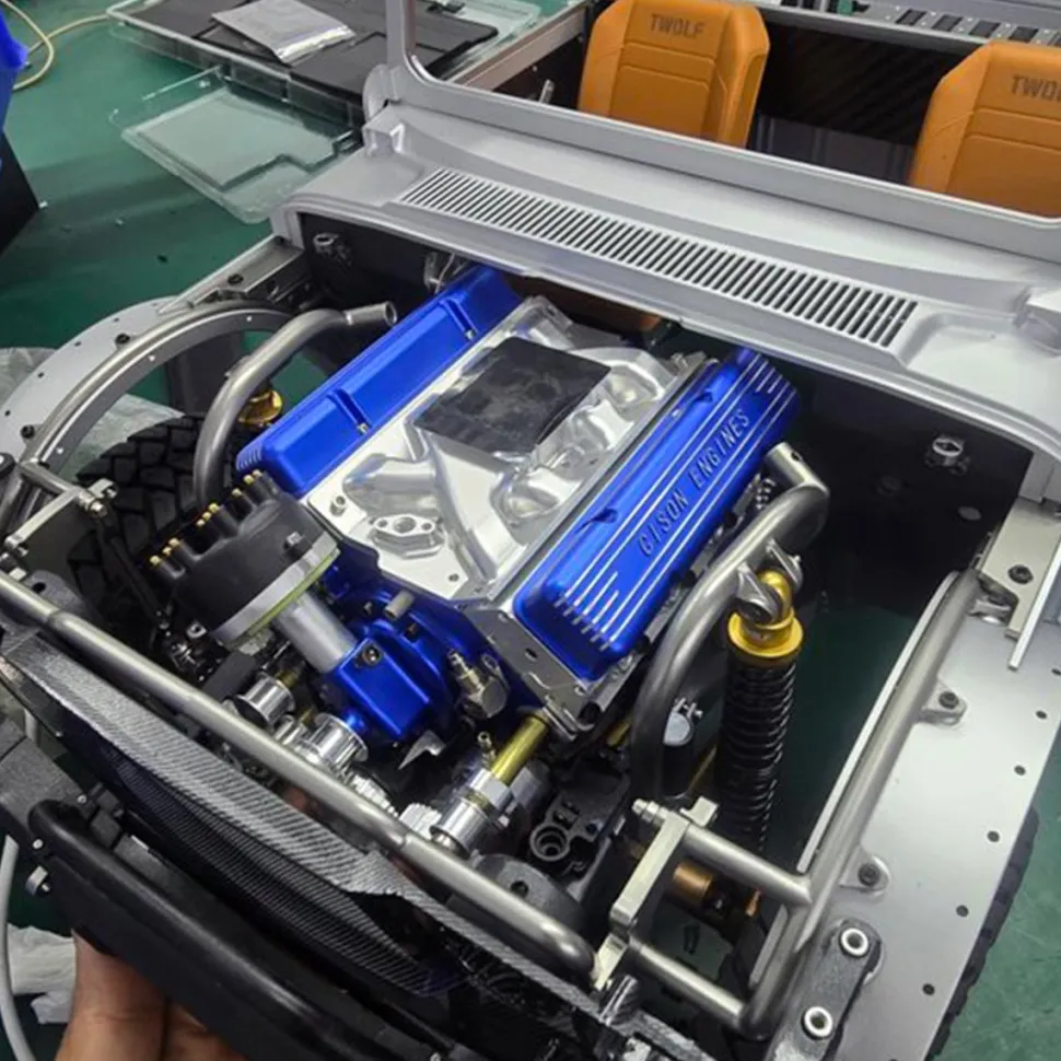CISON Small-block 44CC 1/6 Scale Water-Cooled OHV 4-Stroke V8 Gas Engine Internal Combustion Engine - Build Your Own V8 Engine that Works