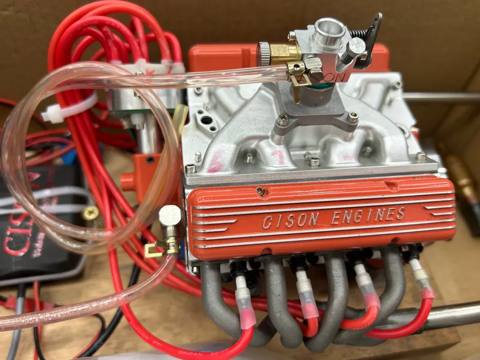 CISON Small-block 44CC 1/6 Scale Water-Cooled OHV 4-Stroke V8 Gas Engine Internal Combustion Engine - Build Your Own V8 Engine that Works