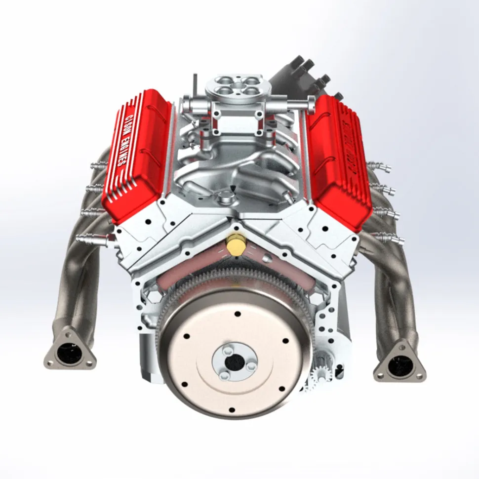 CISON Small-block 44CC 1/6 Scale Water-Cooled OHV 4-Stroke V8 Gas Engine Internal Combustion Engine - Build Your Own V8 Engine that Works