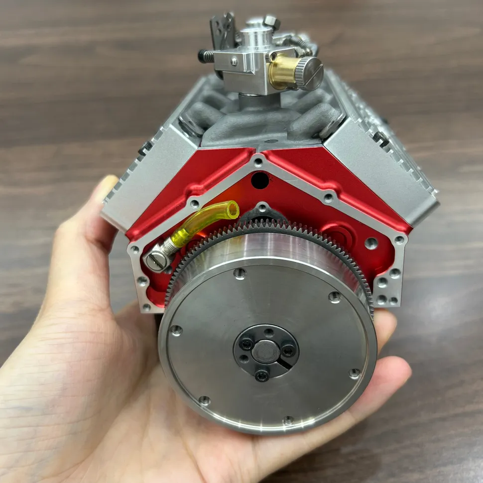 CISON Small-block 44CC 1/6 Scale Water-Cooled Flathead 4-Stroke V8 Gasoline Engine Internal Combustion Model Kit that Works