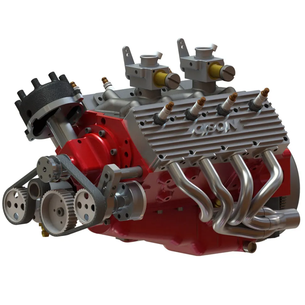 CISON Small-block 44CC 1/6 Scale Water-Cooled Flathead 4-Stroke V8 Gasoline Engine Internal Combustion Model Kit that Works