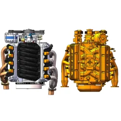 CISON V8 Engine LS-52 Small-block 52CC 1/5 Water-Cooled 4-Stroke 8-Cylinder Gasoline Engine Internal Combustion V8 Engine Model Kit that Works
