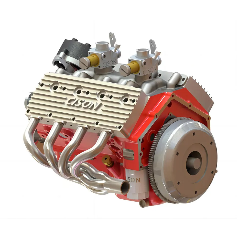 CISON V8 Engine Pro Small-block 44CC 1/6 Scale Water-Cooled 4-Stroke 8-Cylinder Gasoline Engine Internal Combustion V8 Engine Model Kit that Works