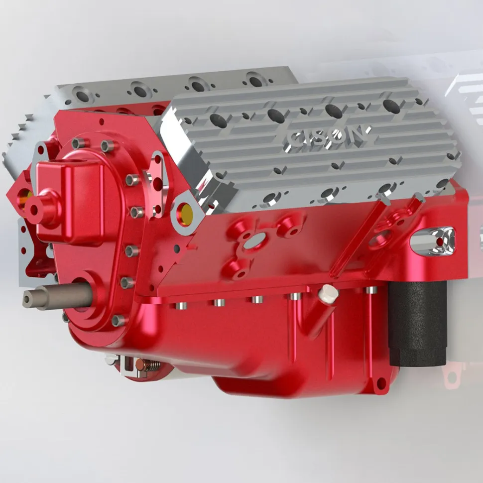 CISON V8 Engine Pro Small-block 44CC 1/6 Scale Water-Cooled 4-Stroke 8-Cylinder Gasoline Engine Internal Combustion V8 Engine Model Kit that Works
