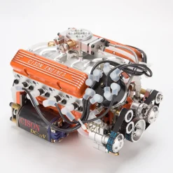CISON V8 Engine Pro Small-block 44CC 1/6 Scale Water-Cooled 4-Stroke 8-Cylinder Gasoline Engine Internal Combustion V8 Engine Model Kit that Works