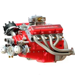 CISON V8 Engine Pro Small-block 44CC 1/6 Scale Water-Cooled 4-Stroke 8-Cylinder Gasoline Engine Internal Combustion V8 Engine Model Kit that Works