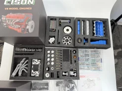 CISON V8 Engine Pro Small-block 44CC 1/6 Scale Water-Cooled 4-Stroke 8-Cylinder Gasoline Engine Internal Combustion V8 Engine Model Kit that Works