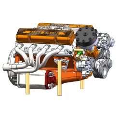CISON V8 Engine Pro Small-block 44CC 1/6 Scale Water-Cooled 4-Stroke 8-Cylinder Gasoline Engine Internal Combustion V8 Engine Model Kit that Works
