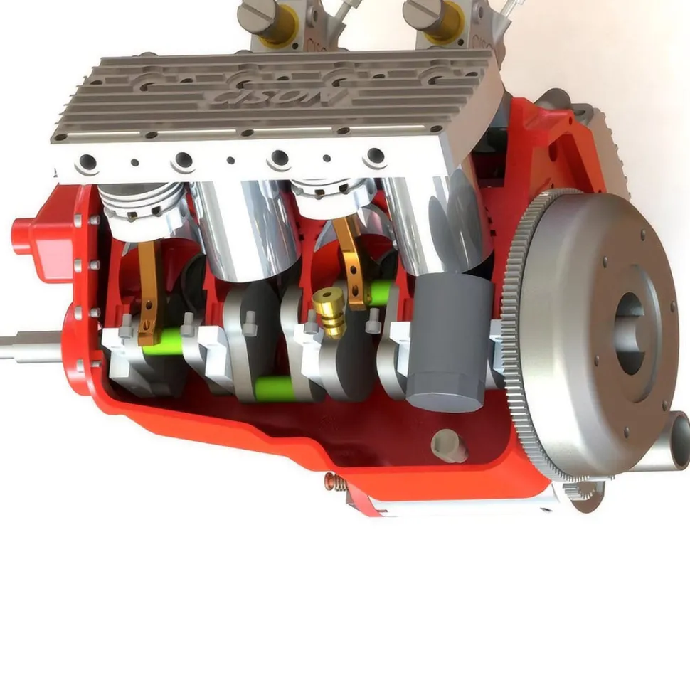 CISON V8 Engine Pro Small-block 44CC 1/6 Scale Water-Cooled 4-Stroke 8-Cylinder Gasoline Engine Internal Combustion V8 Engine Model Kit that Works