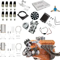 CISON V8 Engine Pro Small-block 44CC 1/6 Scale Water-Cooled 4-Stroke 8-Cylinder Gasoline Engine Internal Combustion V8 Engine Model Kit that Works