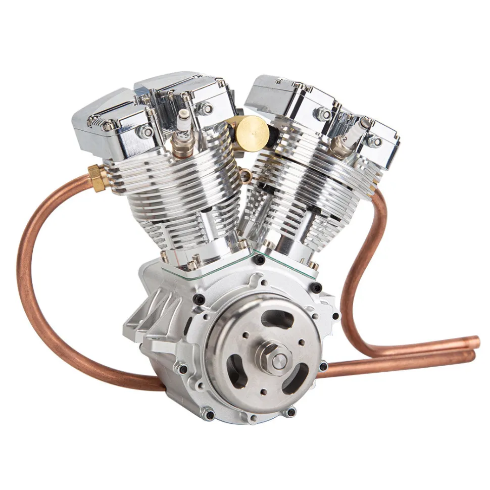 CISON V2 Engine V-twin 2-Cylinder 4-Stroke Air-Cooled Gasoline Engine Motorcycle RC Engine Model - Panhead & Shovelhead Collection