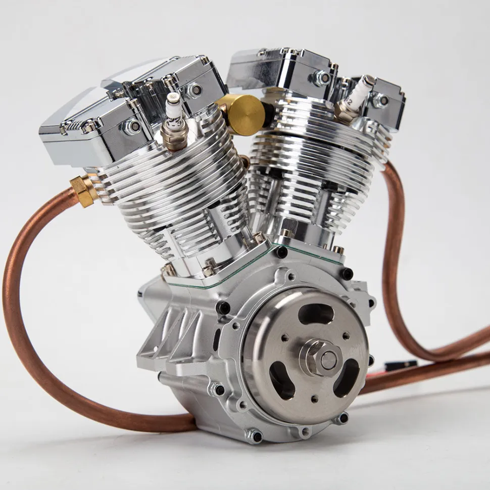 CISON V2 Engine V-twin 2-Cylinder 4-Stroke Air-Cooled Gasoline Engine Motorcycle RC Engine Model - Panhead & Shovelhead Collection