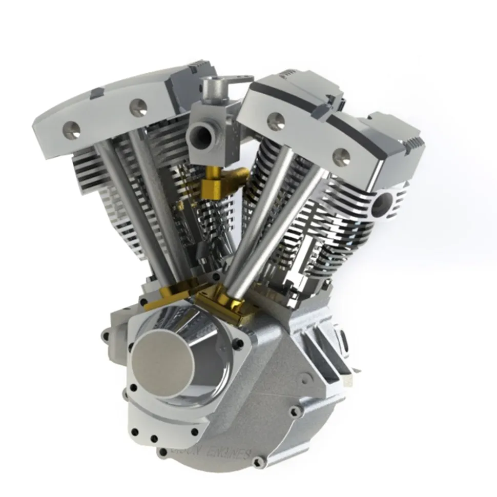 CISON V2 Engine V-twin 2-Cylinder 4-Stroke Air-Cooled Gasoline Engine Motorcycle RC Engine Model - Panhead & Shovelhead Collection