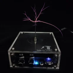 10cm Electronic Music Tesla Coil Bluetooth Artificial Lightning Hand Touch Magnetic Storm Coil Experimenting Device Toy Desktop Type