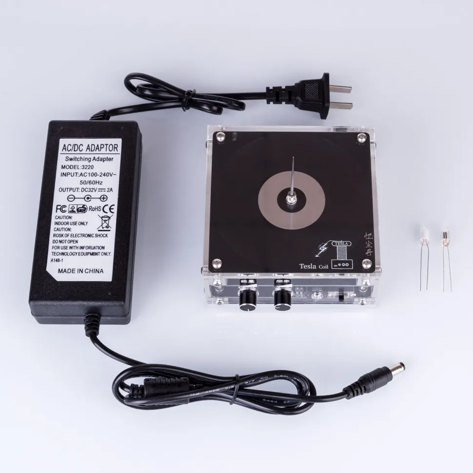 10cm Electronic Music Tesla Coil Bluetooth Artificial Lightning Hand Touch Magnetic Storm Coil Experimenting Device Toy Desktop Type