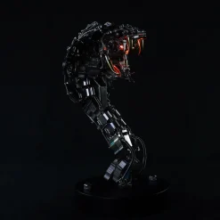 Cobra Snake 3D Metal Puzzle Kit Athanatos Half Body Serpent Statue with Lights 400+Pcs