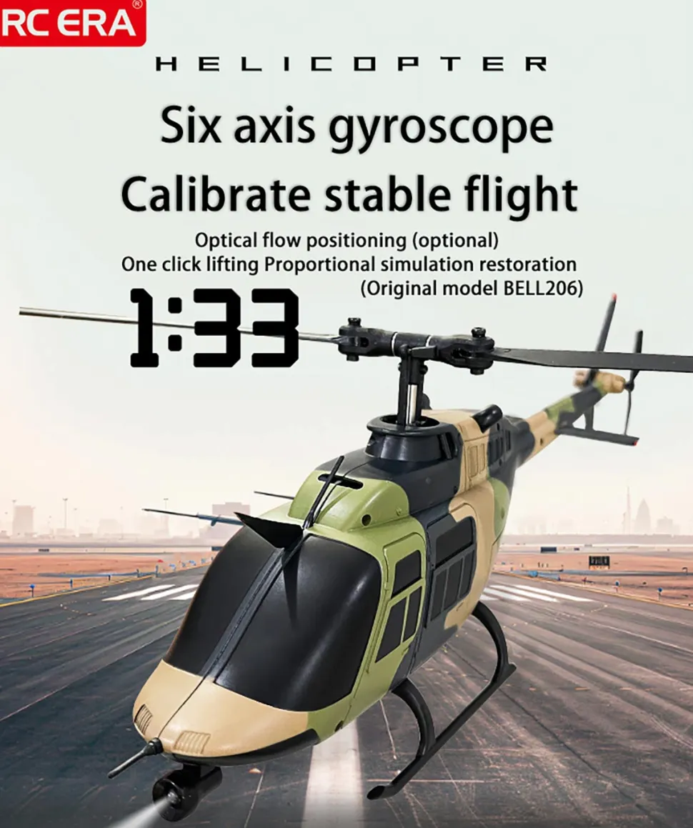 C138 1/33 Scale BELL 206 Helicopter 2.4G 6CH Single-propeller Flybarless Helicopter