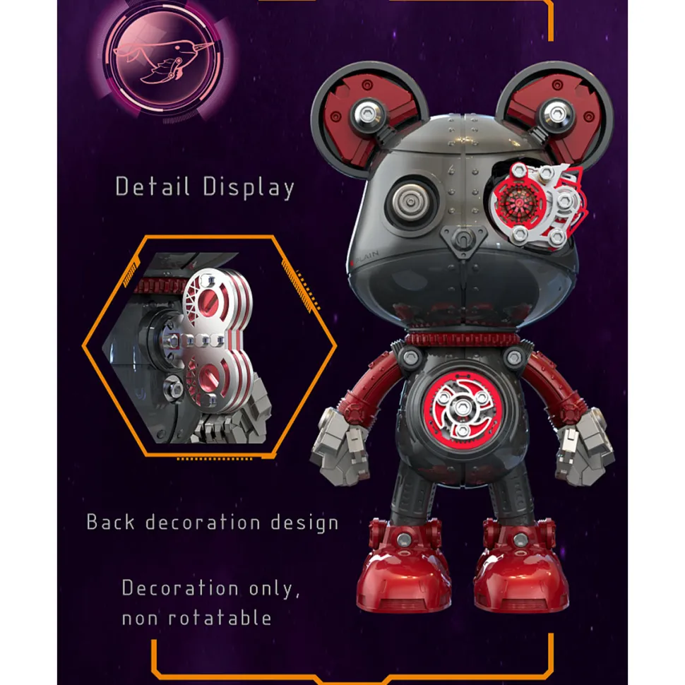 Cyborg Violence Bear 3D Metal Puzzle Model Building Kit High End Desktop Toy