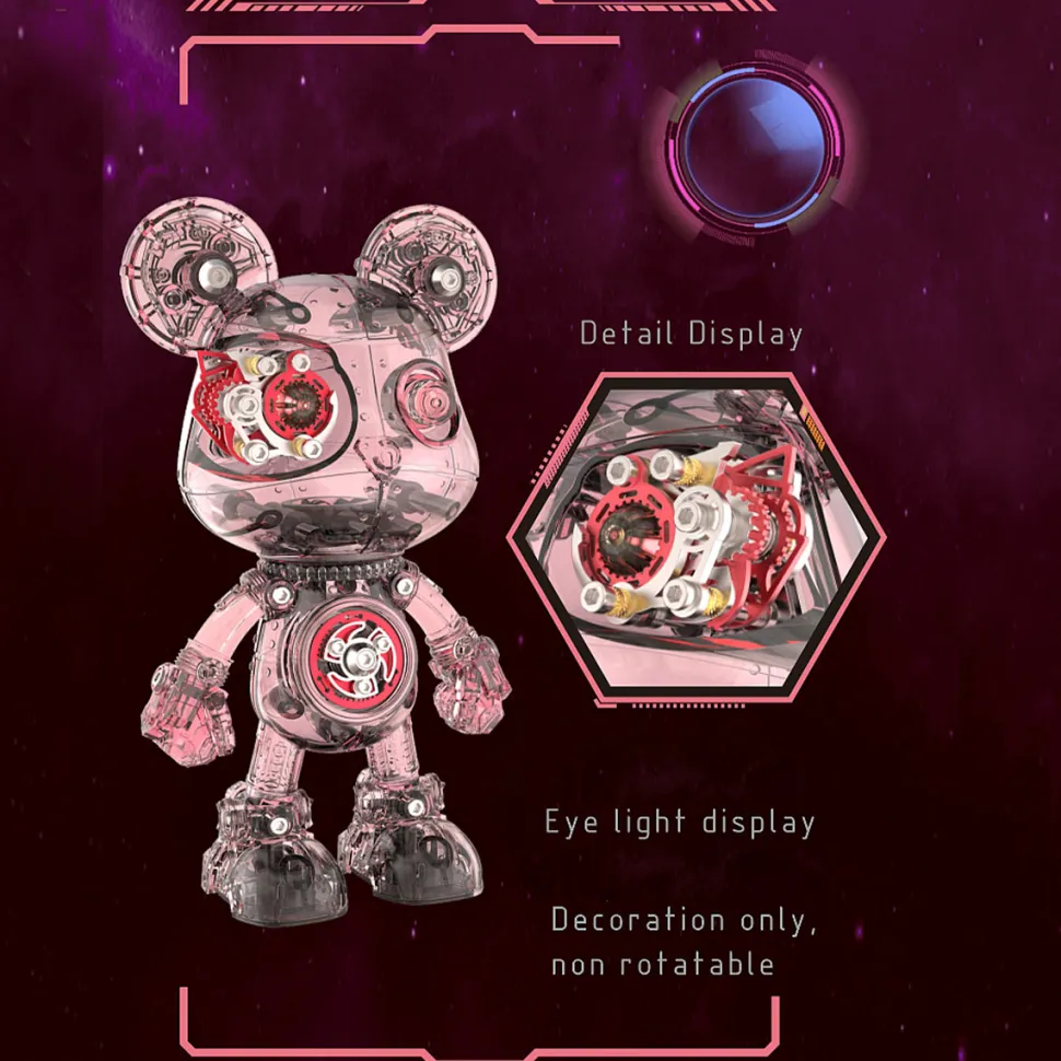 Cyborg Violence Bear 3D Metal Puzzle Model Building Kit High End Desktop Toy