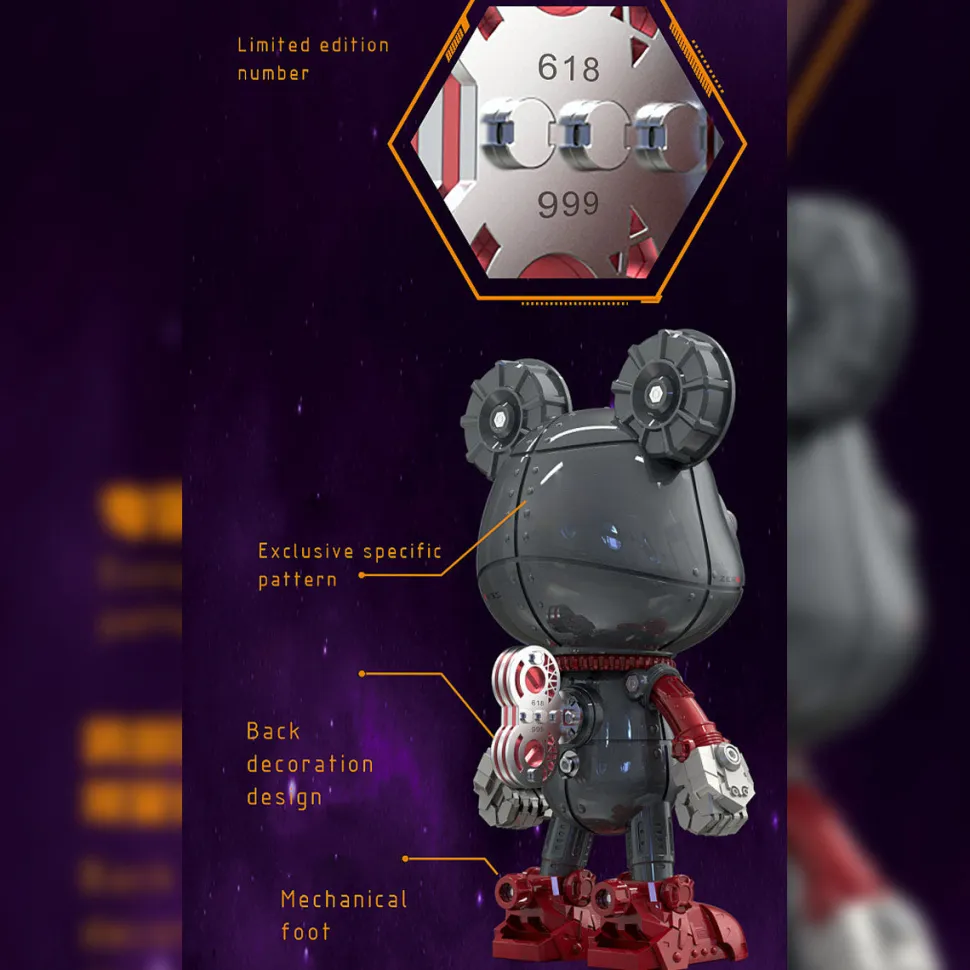 Cyborg Violence Bear 3D Metal Puzzle Model Building Kit High End Desktop Toy