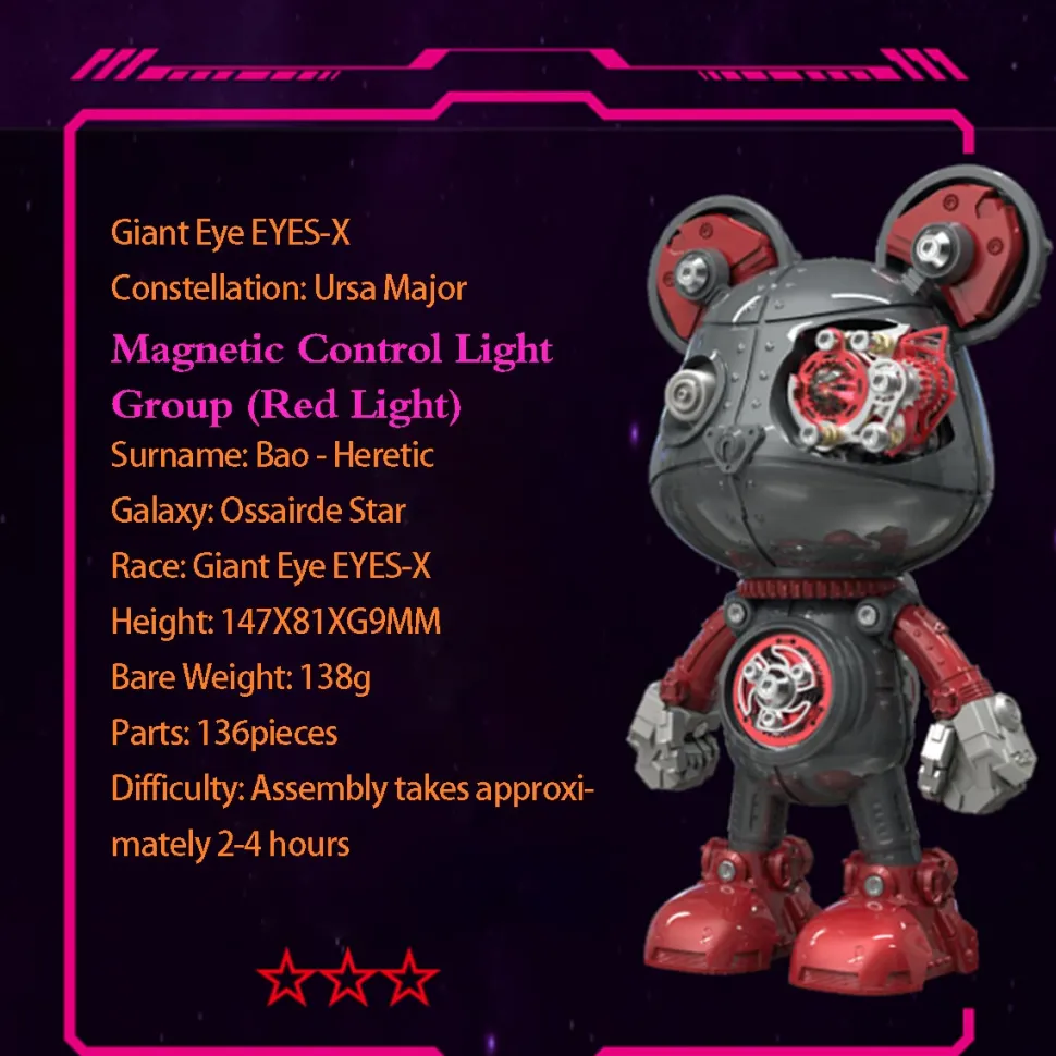 Cyborg Violence Bear 3D Metal Puzzle Model Building Kit High End Desktop Toy