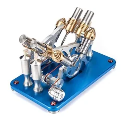 4 Cylinder Stirling Engine V4 Stirling Engine Electricity Generator Kit for Gift Collection