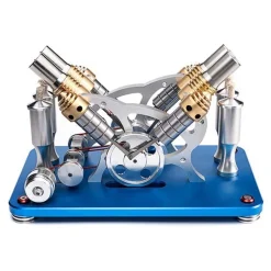 4 Cylinder Stirling Engine V4 Stirling Engine Electricity Generator Kit for Gift Collection